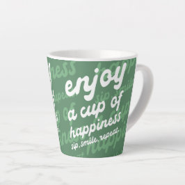 Taza De Café Latte Disfruta de una copa de felicidad | Latte Mug Moti