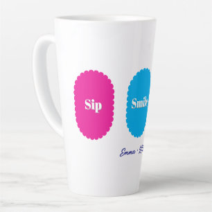 Taza De Café Latte Disfruta Sonríe Repite Diversión Dopamina