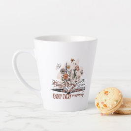Taza De Café Latte Disfrutar Cada Momento, Mensaje Positivo