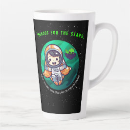 TAZA DE CAFÉ LATTE DISPARA POR LAS ESTRELLAS, ASTRONAUTA