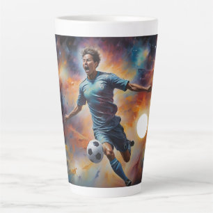 Taza De Café Latte Disparo de futbol de nebulosa espacial