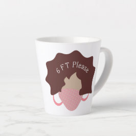 Taza De Café Latte Distancia social Wavy Chica Hair Beauty 6ft Por Fa