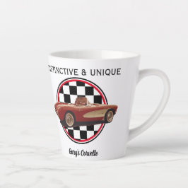 Taza De Café Latte Distinto y único, mi Corvette Latte Mug