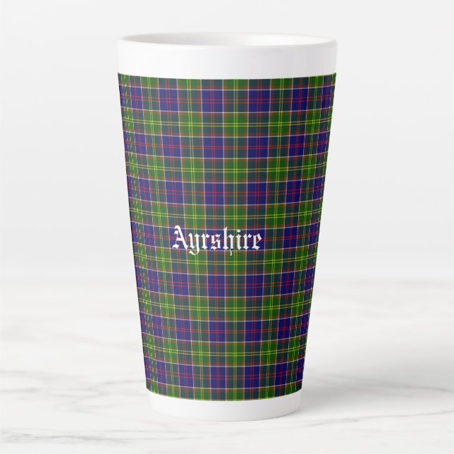 Taza De Café Latte Distrito de Scotland Ayrshire (Anverso)