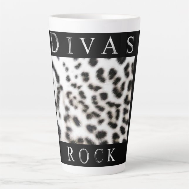 TAZA DE CAFÉ LATTE DIVAS ROCK (Anverso)