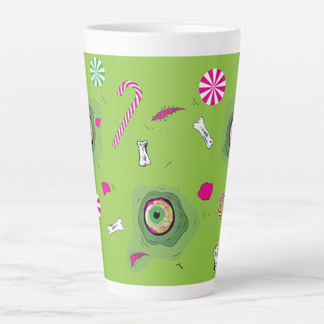 Taza De Café Latte ¡Diversión Funky Dulce Muerte Y Dulce! (Anverso)