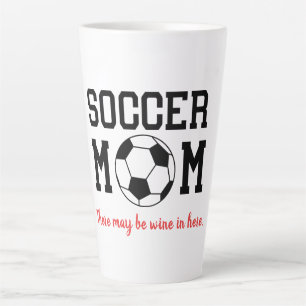 Taza De Café Latte Divertida mamá del fútbol