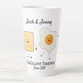 Taza De Café Latte Divertida y divertida tostada feliz juntos