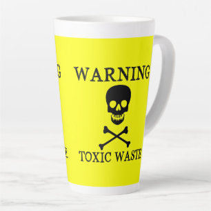 Taza De Café Latte Divertido ★ ADVERTENCIA Residuos Tóxicos ★ Eco Ama