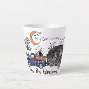 Taza De Café Latte Divertido campamento de Halloween