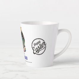Taza De Café Latte Divertido conejo de Pascua Personalizado