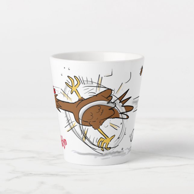 Taza De Café Latte Divertido ilustracion de pollo fresco y personaliz (Anverso)