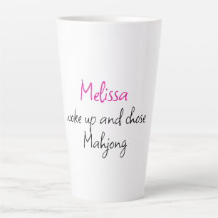 Taza De Café Latte Divertido Mahjong Personalizado con Nombre Creativ