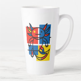 Taza De Café Latte Divertido patrón de arte abstracto de Axolotl Piet