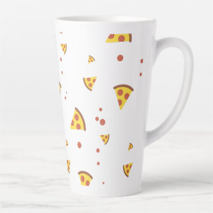 Taza De Café Latte Divertido patrón minimalista de pizza de pepperoni