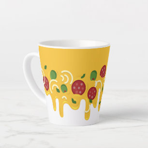 Taza De Café Latte Divertido Queso de Pizza Goteante Retro Keto Fiest