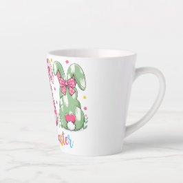 Taza De Café Latte Divertidos Bunnies de Pascua