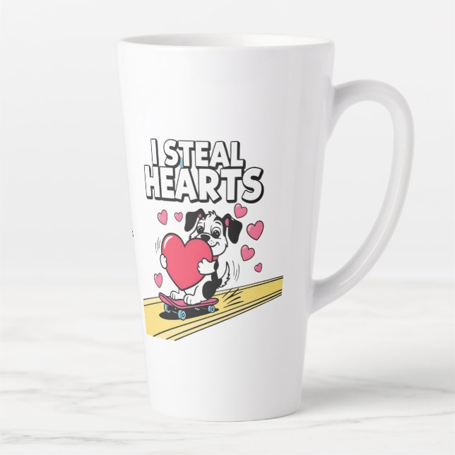Taza De Café Latte Divertidos y modernos cerdos de San Valentín para  (Derecha)
