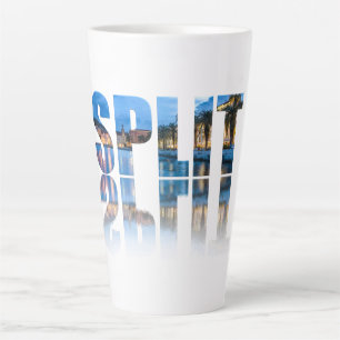 Taza De Café Latte Dividir el texto del paseo marítimo en Croacia