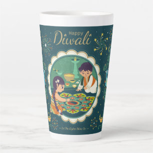 Taza De Café Latte Diwali Latte Mug