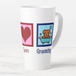 Taza De Café Latte Dog Groomer Peace Love Mascota Grooming