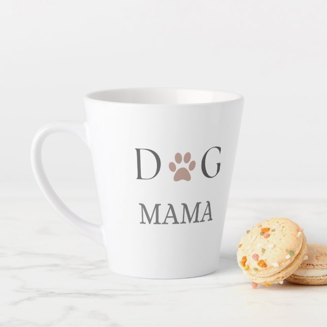 Taza De Café Latte Dog Mama Paw Print, Mothers Day & Birthday   (In situ)