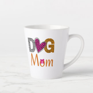 Taza De Café Latte Dog Mom Leopard Print/Trending Dog  Lover Gift