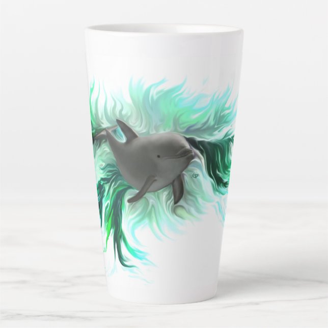 Taza De Café Latte Dolphin Baby (Anverso)