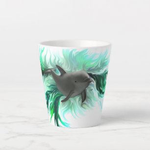 Taza De Café Latte Dolphin Baby