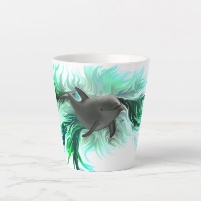 Taza De Café Latte Dolphin Baby (Anverso)