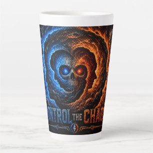 Taza De Café Latte Domina el Caos Controla la Espiral Camiseta – 3D