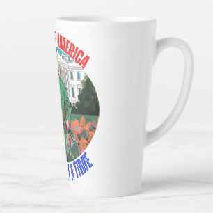 TAZA DE CAFÉ LATTE DONALD TRUMP LIMPIANDO A ESTADOS UNIDOS UNA BOLSA 