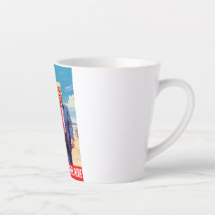 TAZA DE CAFÉ LATTE DONALD TRUMP - SÍ, SOY CHICA DE TRUMP