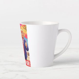 TAZA DE CAFÉ LATTE DONALD TRUMP - SOY CHICA DE TRUMP