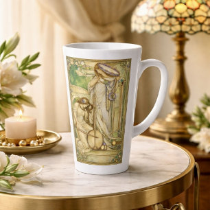 Taza De Café Latte Doncellas de la Música Art Nouveau Ilustración Vin