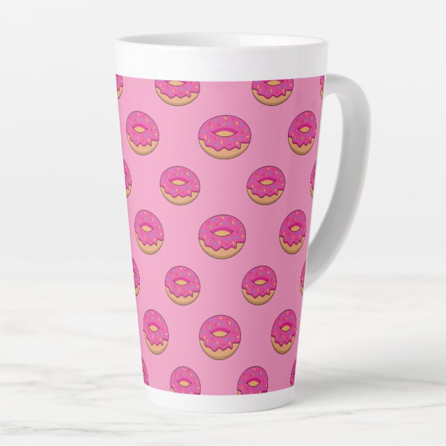 Taza De Café Latte Donut de fresa con Personalizado Sprinkles (Ángulo derecho)