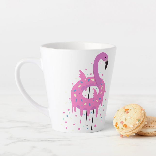 Taza De Café Latte Donut Flamingo gracioso (In situ)