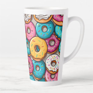 Taza De Café Latte Donuts coloridos