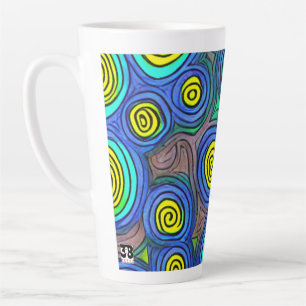 Taza De Café Latte Doodle Art Latte Mug