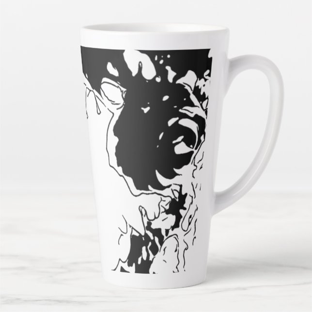 Taza De Café Latte Doodle de Flor (Derecha)