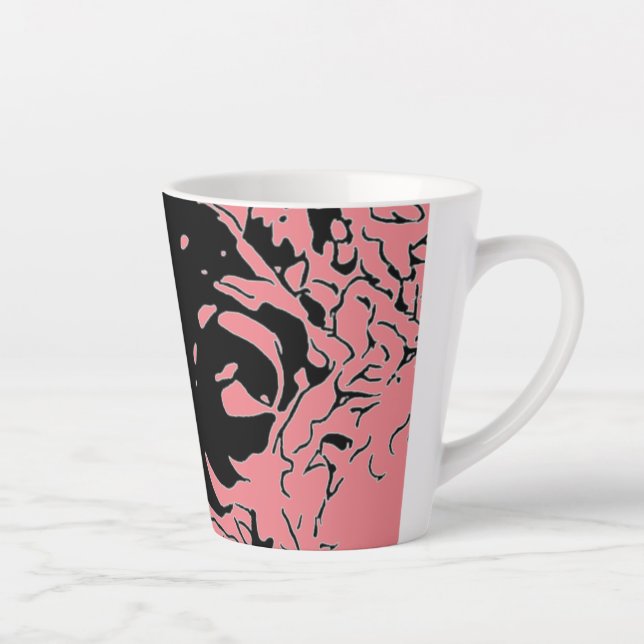 Taza De Café Latte Doodle de Flor (Derecha)