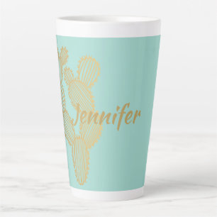 Taza De Café Latte Doodle de oro con sabor a oro
