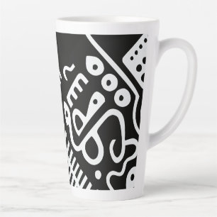 Taza De Café Latte Doodles Resumen de formas modernas