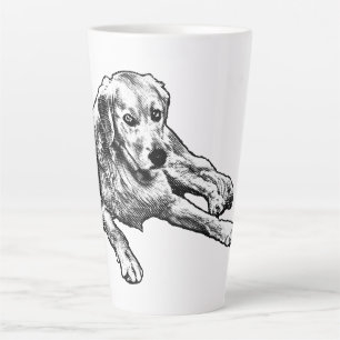 Taza De Café Latte Dorado con un acogedor grano cómico