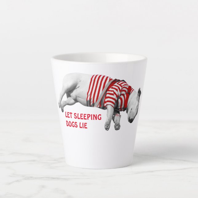 Taza De Café Latte DORMIR PERRO Latte Mug en 2 tamaños (Anverso)