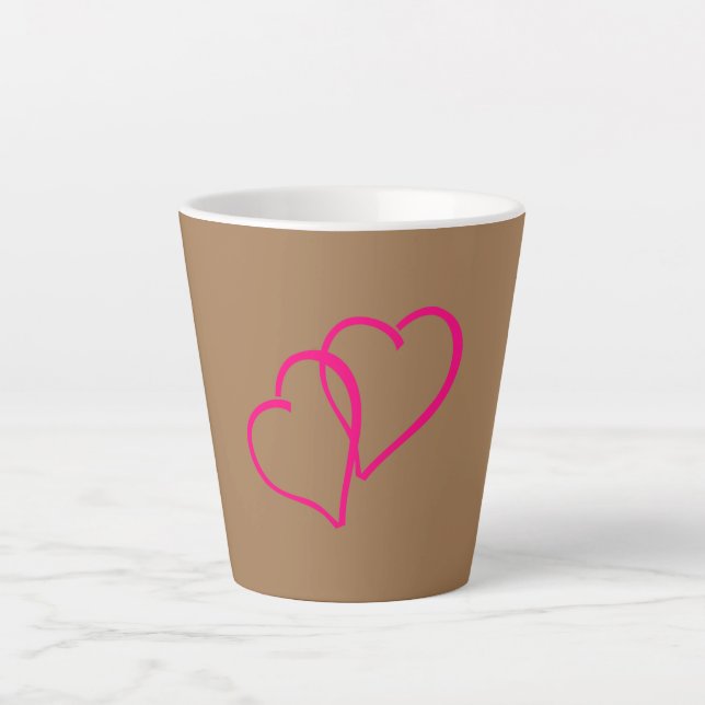 Taza De Café Latte Dos corazones Latte Mug (Anverso)