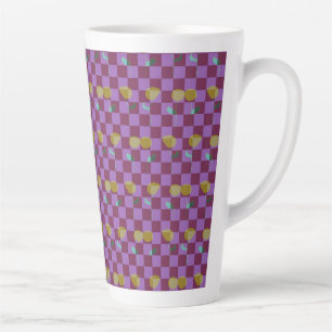 Taza De Café Latte Dos cuadrados de flores