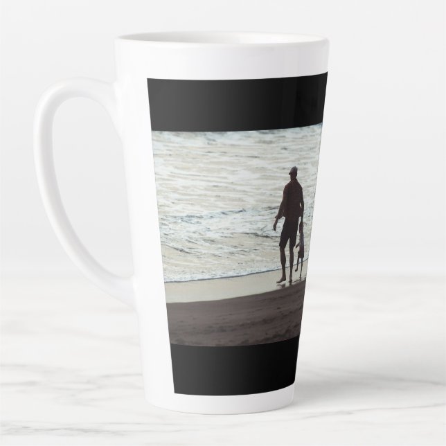 Taza De Café Latte Dos Fotos Personalizadas Simples (Izquierda)