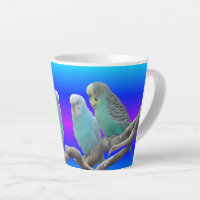 Dos pájaros budistas latte mug
