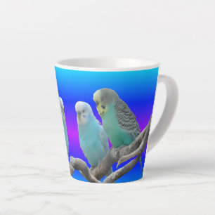 Taza De Café Latte Dos pájaros budistas latte mug